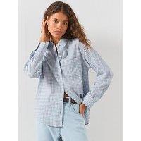 Mango Check Cotton Shirt - Blue
