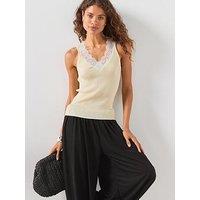 Mango Lace Lyocell Top - Yellow