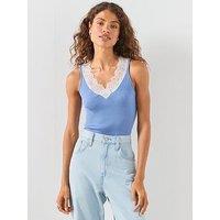 Mango Lace Lyocell Top - Blue