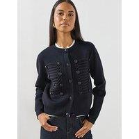 Mango Toggle Detail Knitted Jacket - Blue