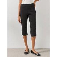 Mango Cropped Capri Trousers With Side Hem Openings - Black