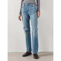 Mango Women'S High Waisted Straight Leg Jeans - Blue