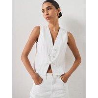 Mango Toggle Denim Co-Ords Top - White
