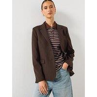 Mango Straight-Fit Suit Blazer - Brown