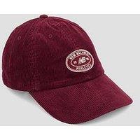 New Balance Unisex 6 Panel Athletics Corduroy Hat-Burgundy