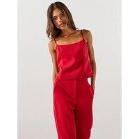 Mango Plain Strapless Co-Ord Top - Red