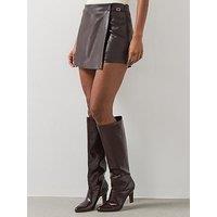 Mango Faux Leather Skirt With Buckle