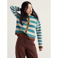 Seasalt Cornwall Women'S Striped Button Through Cardigan - Blue