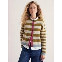 Seasalt Cornwall Women'S Striped Button Front Cardigan - Green