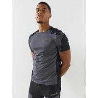 Monterrain Mens Orbit Stretch Panel T-Shirt - Black/Grey