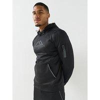 Monterrain Mens Speed 4.0 Poly Fleece Stretch Overhead Hoodie - Black