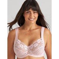 Miss Mary Of Sweden Jacquard & Lace Underwired Bra - Dusty Pink