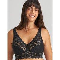 Miss Mary Of Sweden Lace Dreams Non-Wired Elastic Bra - Black