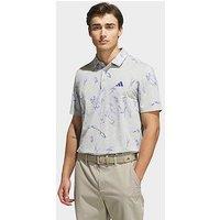 Adidas Men'S Climacool Mesh Printed Golf Polo Shirt - Blue