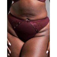 Curvy Kate Scantilly By Curvy Kate Laced Up High Waist Thong - Merlot