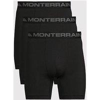 Monterrain Mens 3 Pack Performance Boxer - Grey