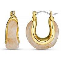 Orelia Resin & Molten Detail Hoop Earrings