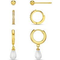 Orelia Pearl & Pave Micro Earring Pack