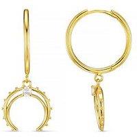 Orelia Crystal Crescent Hoop Earrings