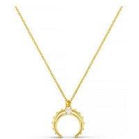 Orelia Crystal Crescent Charm Necklace
