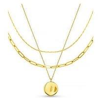 Orelia Luxe Waterproof Coin Multi Row Necklace