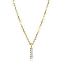 The Love Collection Womens Lab Grown Diamond Bar Necklace - Gold