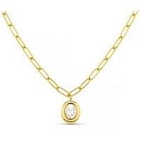 Orelia Luxe Waterproof Crystal Oval Drop Link Necklace