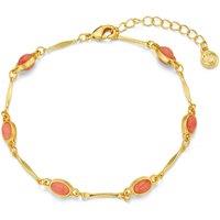 Orelia Pink Oval Bar Link Bracelet