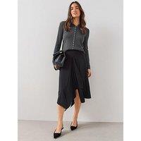 The Very Collection Hanky Hem Midaxi Skirt - Black