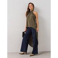 The Very Collection Longline Halter Top - Green
