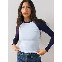 The Very Collection Raglan Long Sleeve Top - Blue