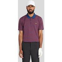 Lyle & Scott Golf Mens Striped Polo - Red