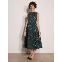 Apricot Polka Dot Fit And Flare Midaxi Dress - Green