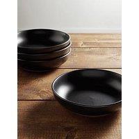Vonshef Matt Black Pasta Bowl Set - 4Pc