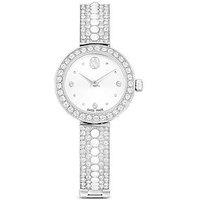 Swarovski Matrix Pearl Bangle Watch - Silver