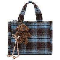 Mango Girls Bear Check Bag - Brown