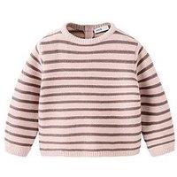 Mango Baby Girls Stripe Knitted Jumper - Pink