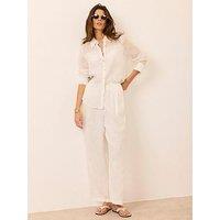 Mint Velvet Linen Balloon Trousers - White