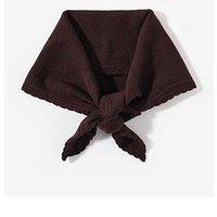 Mint Velvet Chocolate Scallop Edge Triangle Scarf - Brown