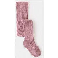 Mango Younger Girls Ribbed Tights - Pink