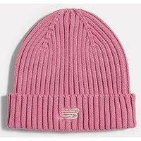New Balance Unisex Rib Knit Turn-Up Beanie - Pink