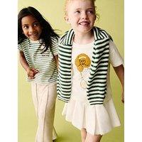 Mango Younger Girls Tennis Dog Short Sleeve T-Shirt - Light Cream