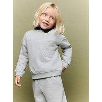 Mango Boys Co-Ord Crew Neck Cotton-Rich Sweatshirt - Grey