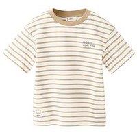 Mango Younger Boys Fun Stripe Short Sleeve T-Shirt - Light Cream