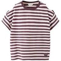 Mango Girls Striped Cut Out Detail T-Shirt - Pink