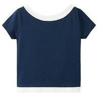 Mango Girls Layered Short Sleeve T-Shirt - Navy