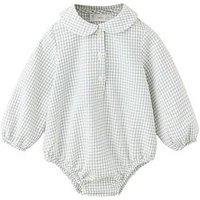 Mango Unisex Baby Check Collared Bodysuit - Light Cream