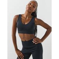 Gym + Coffee Womens Training Day Kind Light Support Bra - Black