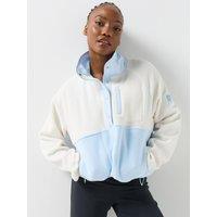 Gym + Coffee Womens Training Snap Polar Fleece - Blue
