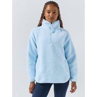 Gym + Coffee Womens Horizon Longline Half Zip Fleece Top - Blue